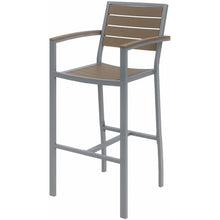 Home Square 29.5" Bar Stool in Mocha and Silver - Set of 3