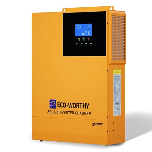 ECO-WORTHY 3500W Pure Sine Wave Solar Inverter Charger,All-in-One 48V Solar Inverter 48V DC-120V AC,80A MPPT Solar Controller,for LiFePO4/Lead Acid Battery,Off-Grid,Home Energy Storage