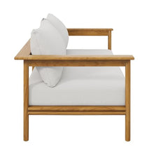 Modway Wren Teak Wood Outdoor Sofa in Natural Sail