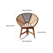 XRXwuf689 Home Rattan Chairs- Natural Rattan Flower Chair, Rattan Dining Chair, Round Rattan Loop with Seat Cushion Patio Lounge Chair