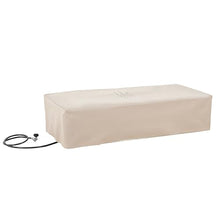 Christopher Knight Home Aidan Lightweight Concrete Outdoor Propane Fire Pit Table, 50,000 BTU Rectangular Fire Table for Patio Furniture Set (No Tank Holder), Fully Assembled Patio Fire Pit, White
