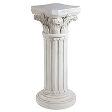 Design Toscano Athena Corinthian Furniture Pedestal Column Plant Stand, 16 Inches Wide, 16 Inches Deep, 33 Inches High, Handcast Polyresin, Antique Stone Finish