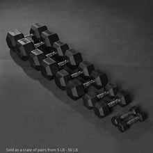 Titan Fitness Rubber Coated Hex Dumbbell Black
