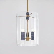 Corbett Lighting Adonis 3-Light Lantern | Vintage Brass Finish | Made of Brass & Glass | Damp-Rated for Bathroom Use | Adjustable Hang Height 25-67" | 12" Dia x 18" H | 359-13-VB