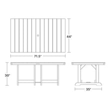 Wildridge Heritage 44"x72" Dining Table, Tudor Brown - Outdoor Weather Resistant Recycled Plastic Furniture for Patio
