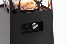 Planika Pyramid Propane Patio Heater, 28,000 BTU Outdoor Gas Fireplace with 360° Glass Flame & Wheels, Tip-Over Safety, Cover & Regulator Included for Patio, Garden & Restaurant (Black)