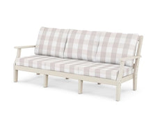 Martha Stewart by POLYWOOD® Chinoiserie Deep Seating Sofa in Sand/Buffalo Plaid Dune Burlap