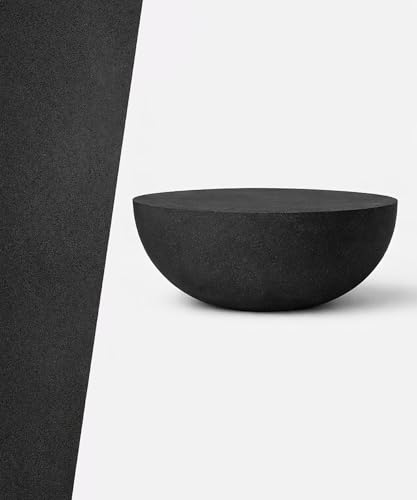 eldimer no.102 GFRC Concrete Coffee Table 43.3” - Handcrafted Round Modern Architectural Table, Weather Resistant, Indoor & Outdoor, 145 lbs Solid Cement Construction for Patio or Living Room