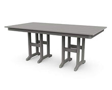 Polywood Lakeside 37" x 72" Outdoor Dining Table, All-Weather HDPE Patio Furniture, Slate Grey, Made in USA