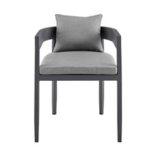 Armen Living Menorca 19" Aluminum Outdoor Dining Chair in Gray (Set of 2)