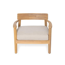 Seeheool Mallorca Acacia Wood Club Chair with Seat Cushion, Set of 2