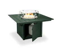 Polywood® 42 Inch Square Fire Pit Table, Green - Fire Pit Seating & Furniture, Firepit Decor