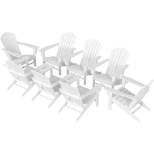 Costaelm Portside Classic Outdoor Adirondack Chairs Set of 8 White