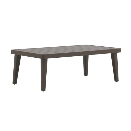 New Classic Furniture Genova Aluminum Patio Coffee Table, Brown