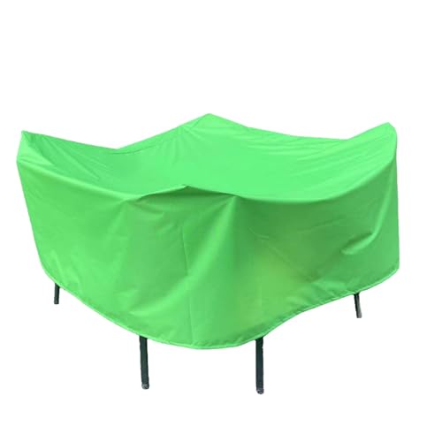 Outdoor Patio Furniture Cover Oxford Double-Sided Waterproof, Patio Table Cover Tear-Resistant with Taped Seam and Windproof Buckle, Multiple Colors(Size:260×260×70cm/102×102×28in,Color:green)