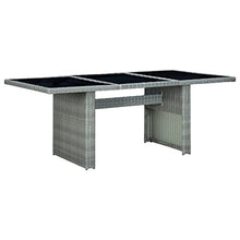 Mhdvray 78.7 x 39.4 in Light Grey Outdoor Dining Table, Rectangular Poly Rattan Patio Table Seats 6, Powder-Coated Garden Table for Balcony, Sunroom, Backyard