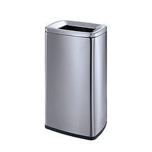 Large Waste Recycling Compost Bins Stainless Steel Trash Can Outdoor Dustbins for Hotel Lobby Elevator Shopping Mall (Color : Black Size : 12.61 * 10.24 * 27.58inchs) (Silver 12.61*10.24*27.58inchs)