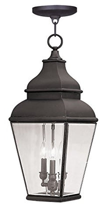 Livex Lighting 2597-07 Exeter 3-Light Outdoor Hanging Lantern, Bronze