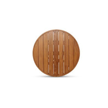 NADAAL STUDIOS Cassiopeia Outdoor Bistro Table, Round, Teak Wood, Natural Finish, Folding Design, Stow-Away Clips, Natural