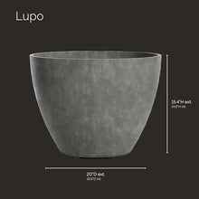 COSAPOTS Lupo Tapered Indoor/Outdoor Planter, 20x15in Grey Stone
