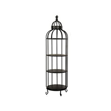MENGKK Plant Stands Living Room Bird Cage Plant Shelf Simple Balcony Floor Flower Stands Dormitory Multi-Layer Bookcase Bedroom Storage Racks(Black L)