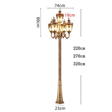5-Lights Vintage Post Lights Retro Exterior Waterproof Pillar Lamp Aluminum Landscape Street Light Backyard Patio Park Garden Lawn Pathway Driveway Pole Column Lamp ( Color : Black , Size : 320cm )