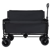 2-in-1 Folding Wagon Bench Love Seat, Heavy Duty Collapsible Beach Cart with 400LBS Capacity, Foldable Garden Wagon with All-Terrain PU Foam Wheels, Portable Outdoor Cart for Camping, Sports