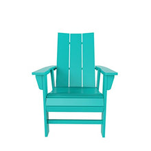 WO Outdoor Adirondack Dining Chair Square Table 5 PCS Set Retro Aesthetic Curveback for Outside Restaurant Dining, Resort, Hotel, Home, Balcony, Terrace, Lawn, Pool, Deck, Garden (Turquoise)