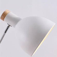 LUYOUBOZHU Floor Lamp Industrial Farmhouse Floor Lamp with Shelves, Iron Shade & Wooden Base(White)