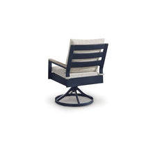 Signature Design by Ashley Outdoor Swivel Dining Chair Set of 2, Navy