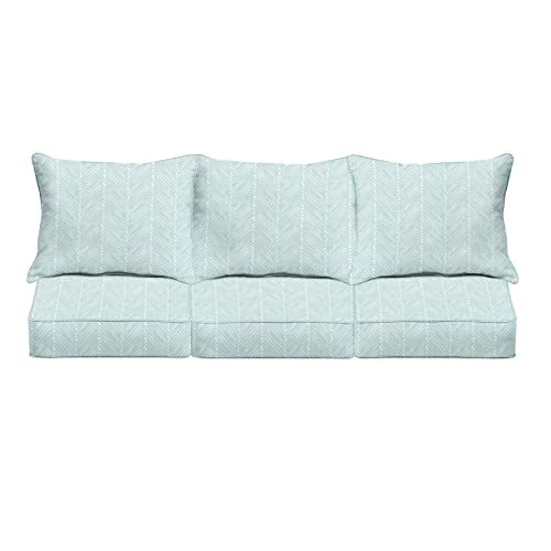 Sorra Home Griffen Outdoor/Indoor Cushion Set, 27 x 30 x 5, Blue 6 Count