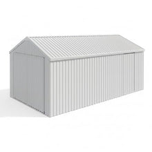 DuraYu 12×20 FT Outdoor Single Car Metal Garage Shed with Double Doors for Vehicle, Tool, and Garden Storage, Cream