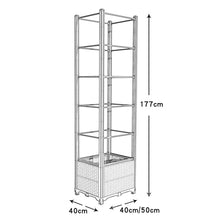 Raised Garden Bed with Trellis, Planter Box with Drainage, Vertical Garden Planter for Outdoor Growing Climbing Plants, Vegetables, Flowers, Fruits