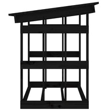 WXPWAMZ Firewood Rack Black 108X64.5X77 Cm Solid Wood Pine, Firewood Log Rack, Firewood Storage Rack Shelf, Ventilation Metal Log Store Holder For Outdoor Or Indoor Wood Stand Se