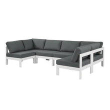 Outdoor Escape Gray Fabric Outdoor Patio Modular Sectional, Weather-Resistant Upholstery, Cushioned Seating, Comfortable Backrest