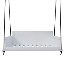 Amish Casual The Philly Amish Crafted Porch Swing Bed with Modern Backrest, Made in The USA from Kiln Dried Pine (White Paint, 4 Foot)