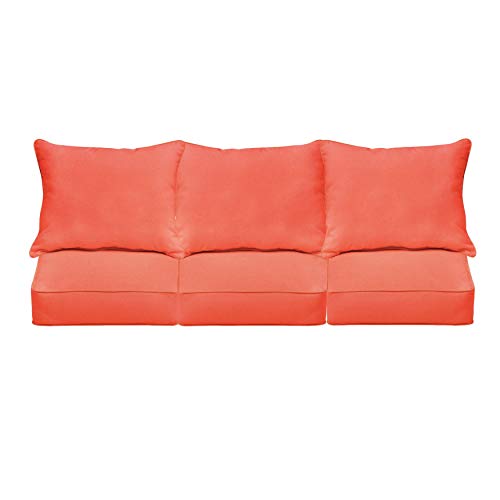 Sorra Home 1101 Designs Coral Corded Indoor/Outdoor Deep Seating Sofa Pillow and Cushion Set, 23 in x 25 in x 5 in