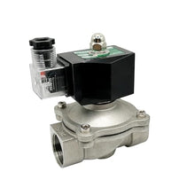 Stainless Steel Electric Solenoid Valve, 1/2-2 Inch NC Water Valve with IP65 DIN Coil, High Temperature Rated (1-1/4" 110VAC VITON-Seal)