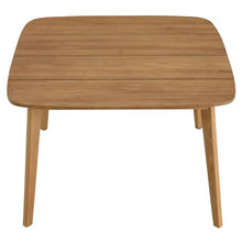 Modway Vienna Outdoor Patio Teak Wood 46 Inch Square Dining Table in Natural – Weather-Resistant Breakfast Table with Rounded Corners – Bistro Table for 4 People – Small Outdoor Dining Table