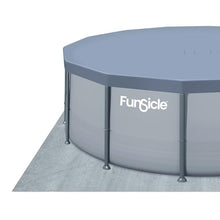 Funsicle Oasis Above Ground Metal Frame Swimming Pool Set – with FB1200S AutoSkimmer Pump, Ladder, Cover, Cloth & Deluxe Maint. Kit, 14' x 48", Round, Gray