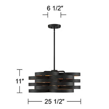 Possini Euro Design Zia Black Gold Metal 6-Light Chandelier Black