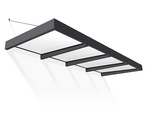 Palram - Canopia Sophia XL 4000 12' x 5' Door/Window Awning, Gray/Mist
