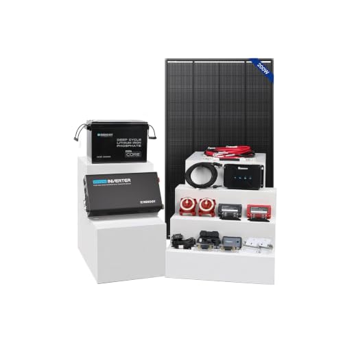 Renogy 200W ShadowFlux N-Type RV Solar Panel Kit, 3.8KWh Anti-Shading Solar Solution, W/3840Wh LiFePO4 Battery, 50A DC-DC Charger, 2000W PUH Inverter, Bluetooth App Monitoring for RV Off-Grid Camping