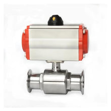 TQKEBWGW 76mm 304 Stainless Steel Ball Valve Clamp Ferrule Type Quick Install Ball Valves with Double Acting Cylinder