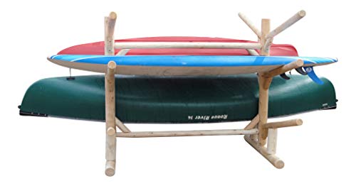 Log Kayak Rack 2 Canoe + 4 Kayak/SUP Rack Canyon Brown