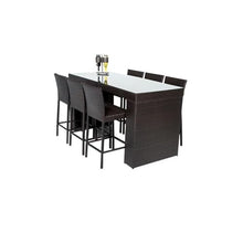 Afuera Living 7-Piece Bar Table Set with Barstools Outdoor Patio Furniture