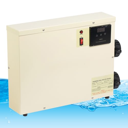 Oakwonder 11KW Electric Pool Heater 220V Hardwired, Digital Touchscreen Spa Heater for Hot Tubs & Small Pools up to 1,200 Gallons, 316 Stainless Steel, Flow Switch & Overheat Protection