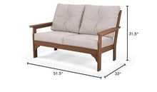 Polywood Vineyard Deep Seating Loveseat Teak/Dune Burlap