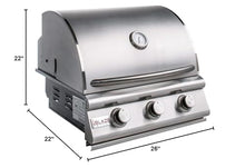 Blaze Prelude LBM 4-Piece 25-Inch Propane Outdoor Kitchen Package w/Double Side Burner & Refrigerator - BLZ-3LBM126-LP-4PC-SC