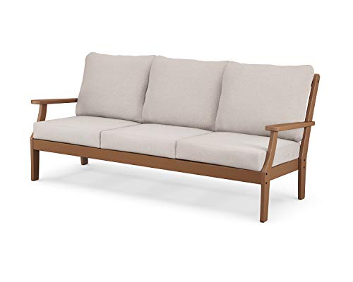 Polywood® Braxton Sofa, Teak/Dune Burlap